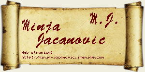 Minja Jacanović vizit kartica